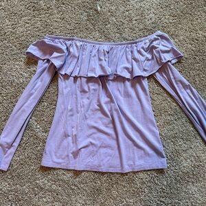 Lilly Pulitzer Lavender Off-Shoulder Ruffle Top Small
